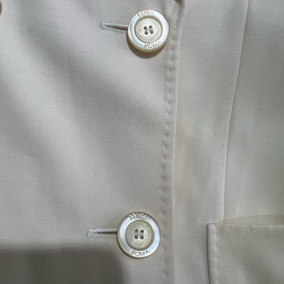 FENDI 365 Ivory 100% Wool Double Breasted Blazer 10 - Picture 8 of 15